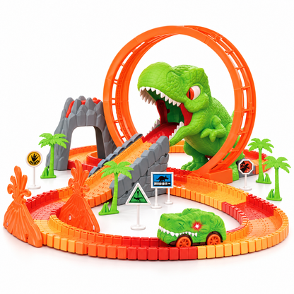 Aogsiyt Dinosaur Toys, Create A Dinosaur World Road Race, Dinosaur Track Toys | Flexible Track Playset, Cool Dinosaur Car, Dinosaur Race Car Track for 3-12 Year & Up Old Boy Girls Gift