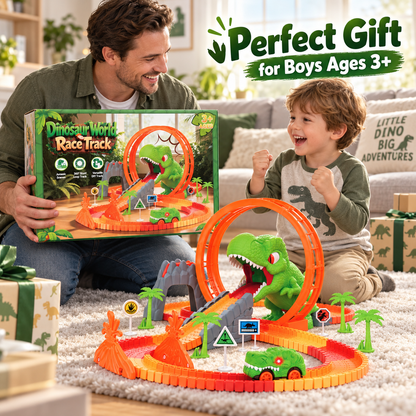 Aogsiyt Dinosaur Toys, Create A Dinosaur World Road Race, Dinosaur Track Toys | Flexible Track Playset, Cool Dinosaur Car, Dinosaur Race Car Track for 3-12 Year & Up Old Boy Girls Gift