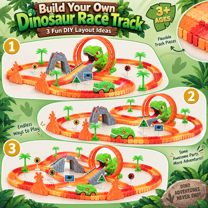 Aogsiyt Dinosaur Toys, Create A Dinosaur World Road Race, Dinosaur Track Toys | Flexible Track Playset, Cool Dinosaur Car, Dinosaur Race Car Track for 3-12 Year & Up Old Boy Girls Gift
