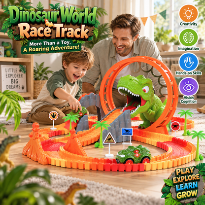 Aogsiyt Dinosaur Toys, Create A Dinosaur World Road Race, Dinosaur Track Toys | Flexible Track Playset, Cool Dinosaur Car, Dinosaur Race Car Track for 3-12 Year & Up Old Boy Girls Gift