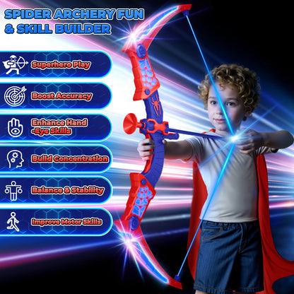 Aogsiyt Kids Bow and Arrow Set with LED Lights, Archery Toy with Suction Cup Arrows & Target, Outdoor Indoor Toy Gift for Boys Girls Ages 3-12