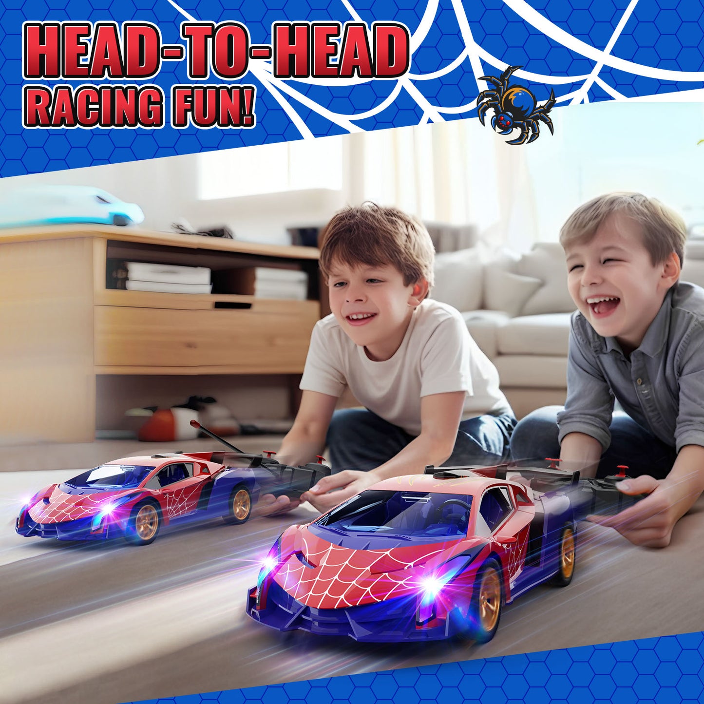 Aogsiyt Remote Control Car for Kids with LED Lights, 1:18 Drift RC Cars Toy, Brithday Gift for Boys Girls Ages 3-12