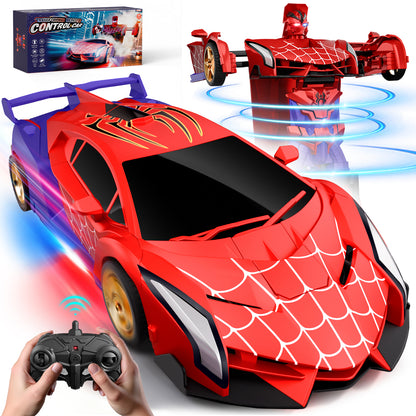 Aogsiyt Spider RC Car Transform Robot, 1:18 Remote Control Cars for Kids, Gifts Toys for Boys 3-12 , 360° Rotation, Auto Mode, 2 Rechargeable Battery