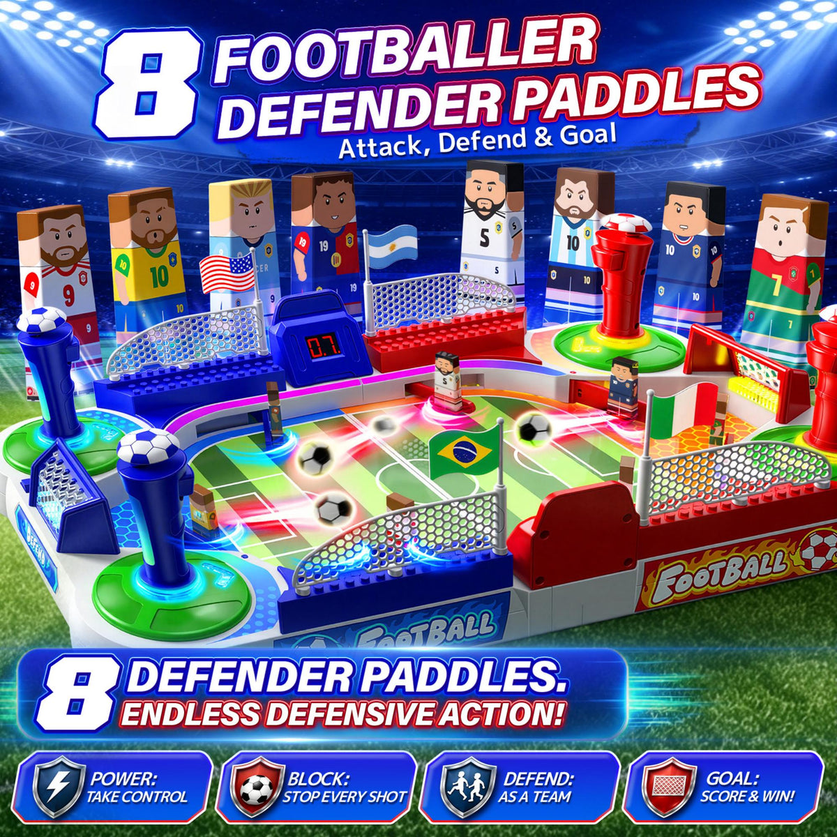 Aogsiyt Mini Foosball Table Game, Tabletop Soccer Board Game with Arcade Controls, Two-player interaction, Gifts for 3-12 Year Old Kids Boys Girls Birthday