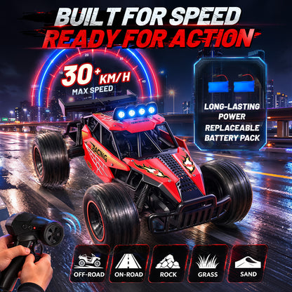 AOGSIYT 1:12 Remote Control Car, 2.4GHz High Speed 33KM/H RC Cars Toys,Monster RC Truck Off Road with LED Headlight and Rechargeable Battery Gifts for Adults Boys 3-12