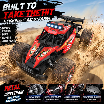 AOGSIYT 1:12 Remote Control Car, 2.4GHz High Speed 33KM/H RC Cars Toys,Monster RC Truck Off Road with LED Headlight and Rechargeable Battery Gifts for Adults Boys 3-12