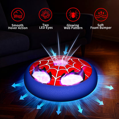 Aogsiyt Hover Soccer Ball for Kids with LED Lights, Indoor Floating Spider Air Soccer Toy with Soft Foam Bumper, Gift for Boys Girls Ages 3-12