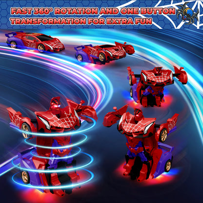 Aogsiyt Spider RC Car Transform Robot, 1:18 Remote Control Cars for Kids, Gifts Toys for Boys 3-12 , 360° Rotation, Auto Mode, 2 Rechargeable Battery