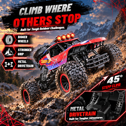 AOGSIYT 1:12 Remote Control Car, 4x4 Off Road RC Monster Truck, 20KM/H High Speed RC Truck with Metal Shell, LED Headlights for Boys 3-12 Kids Adults