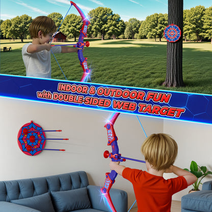 Aogsiyt Kids Bow and Arrow Set with LED Lights, Archery Toy with Suction Cup Arrows & Target, Outdoor Indoor Toy Gift for Boys Girls Ages 3-12
