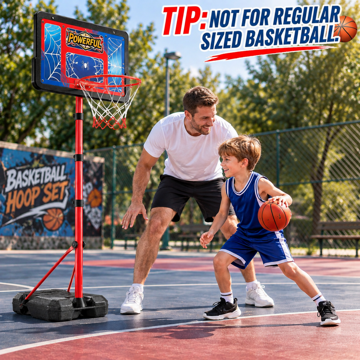 AOGSIYT Kids Basketball Hoop Set, Adjustable 3.5-6.2 Ft, 3 Balls & Pump, Indoor Outdoor Toddler Sports Toy for Backyard Ages 3+