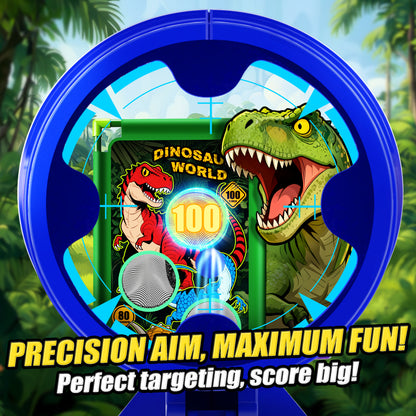Aogsiyt Dinosaur Foam Ball Launcher Toy,Shooting Target Game 2 Air Pump Launchers 24 Soft Balls,Outdoor Active Play Toys,Gifts for Boys Girls Age 3-12