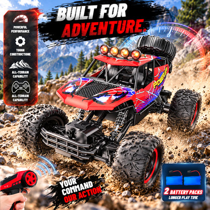 AOGSIYT 1:12 Remote Control Car, 4x4 Off Road RC Monster Truck, 20KM/H High Speed RC Truck with Metal Shell, LED Headlights for Boys 3-12 Kids Adults