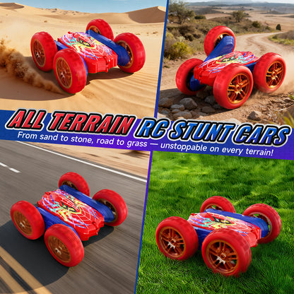 Aogsiyt Spider RC Car for Kids, 4WD Double Sided 360° Rotating Remote Control Car with Light and 2 Battery, Birthday Gifts for Boys Girls 3-12