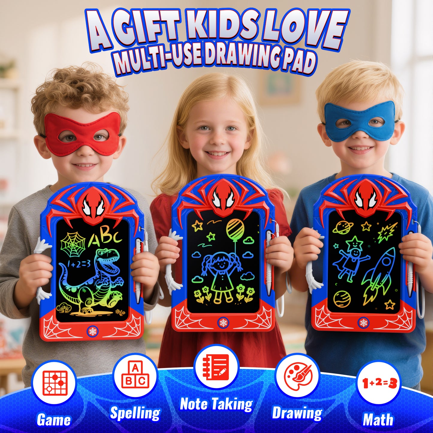 Aogsiyt 1 Pack LCD Writing Tablet for Kids,8.5 inch Colorful Doodle Board Drawing Tablet,Educational Learning Toys Birthday Gifts for Boys Girls Age 3-8