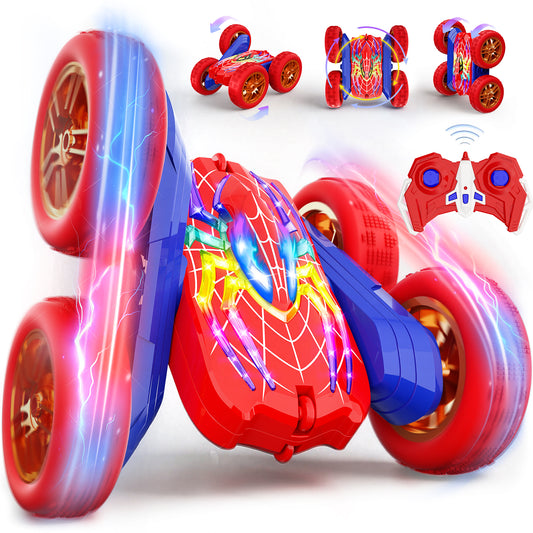 Aogsiyt Spider RC Car for Kids, 4WD Double Sided 360° Rotating Remote Control Car with Light and 2 Battery, Birthday Gifts for Boys Girls 3-12